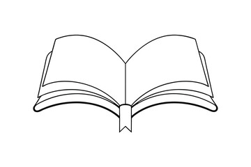 Open book line drawing simple education icon