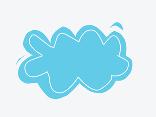 speech bubble with blue color cute design  .eps