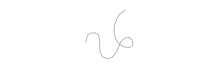 abstract dotted line. Hand drawn curve dotted line vector set.