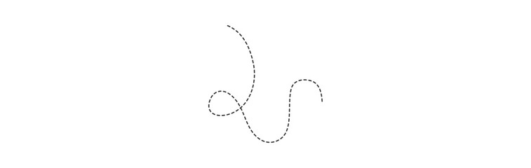 abstract dotted line. Hand drawn curve dotted line vector set.