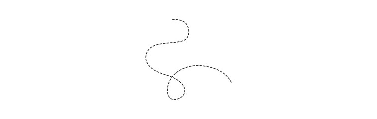 abstract dotted line. Hand drawn curve dotted line vector set.