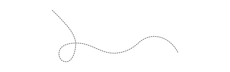 abstract dotted line. Hand drawn curve dotted line vector set.
