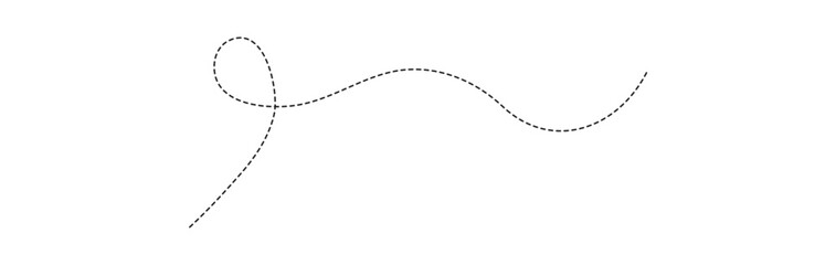abstract dotted line. Hand drawn curve dotted line vector set.