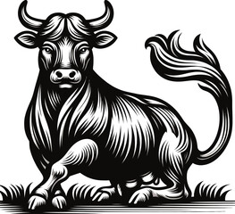 Fototapeta premium a vector illustrsion a Cow solid color with white background