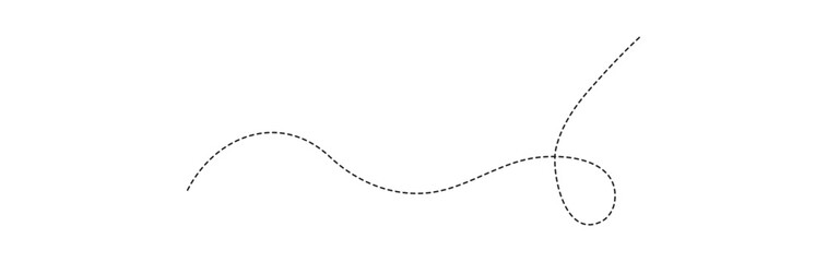 abstract dotted line. Hand drawn curve dotted line vector set.