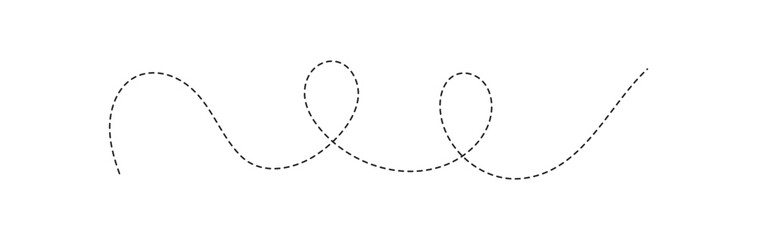 abstract dotted line. Hand drawn curve dotted line vector set.