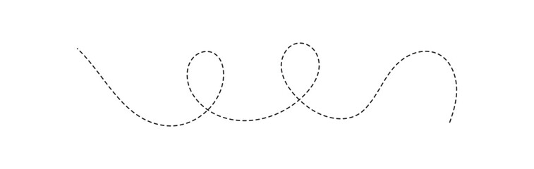 abstract dotted line. Hand drawn curve dotted line vector set.