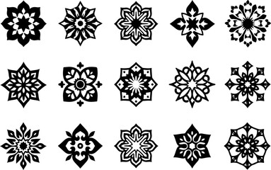 Assorted Mandala and Floral Burst Designs vector