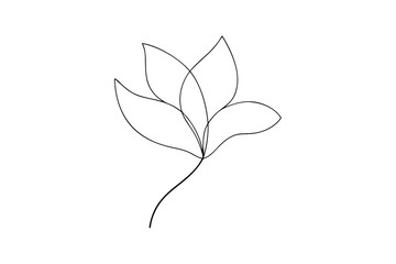 Simple line drawing of a delicate flower blossom
