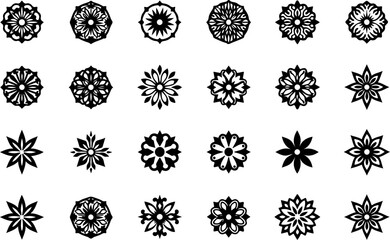 Assorted Mandala and Floral Burst Designs vector