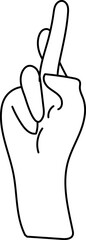 Crossed fingers hand sign illustration