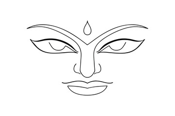 Serene buddha face line drawing minimalist art