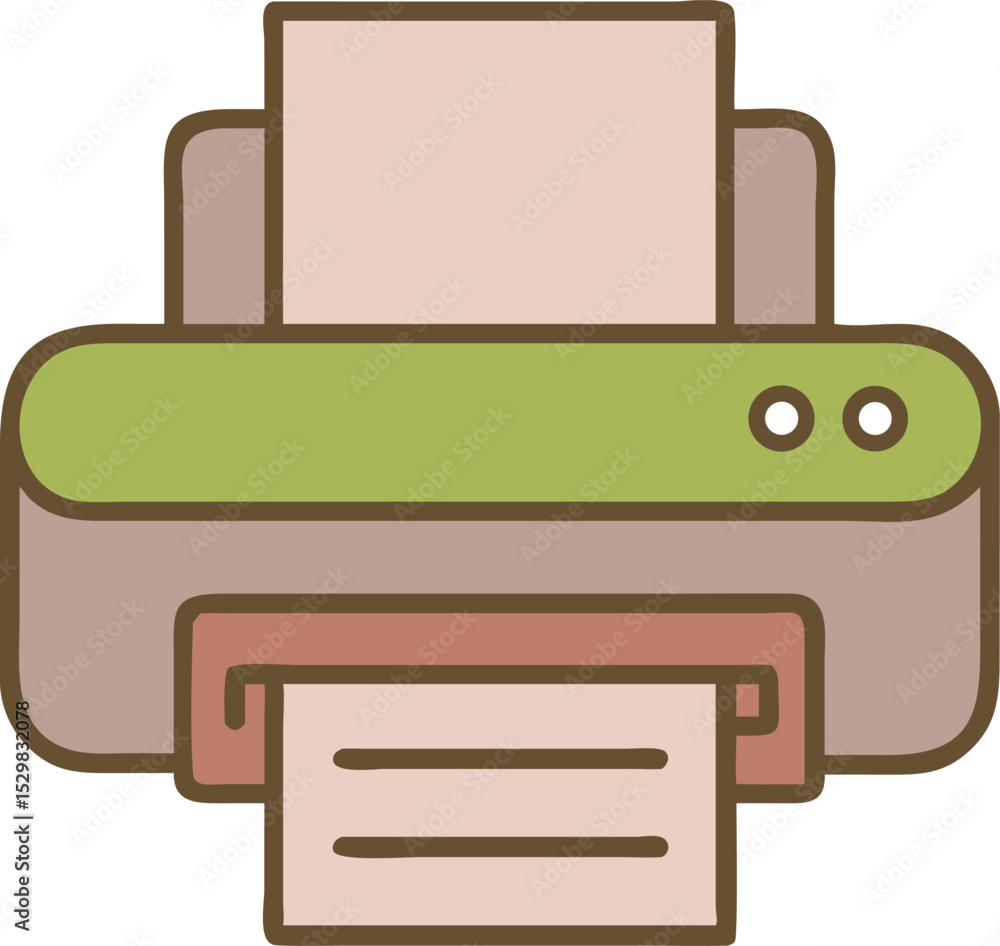 Poster modern printer icon clean line style isolated on transparent background