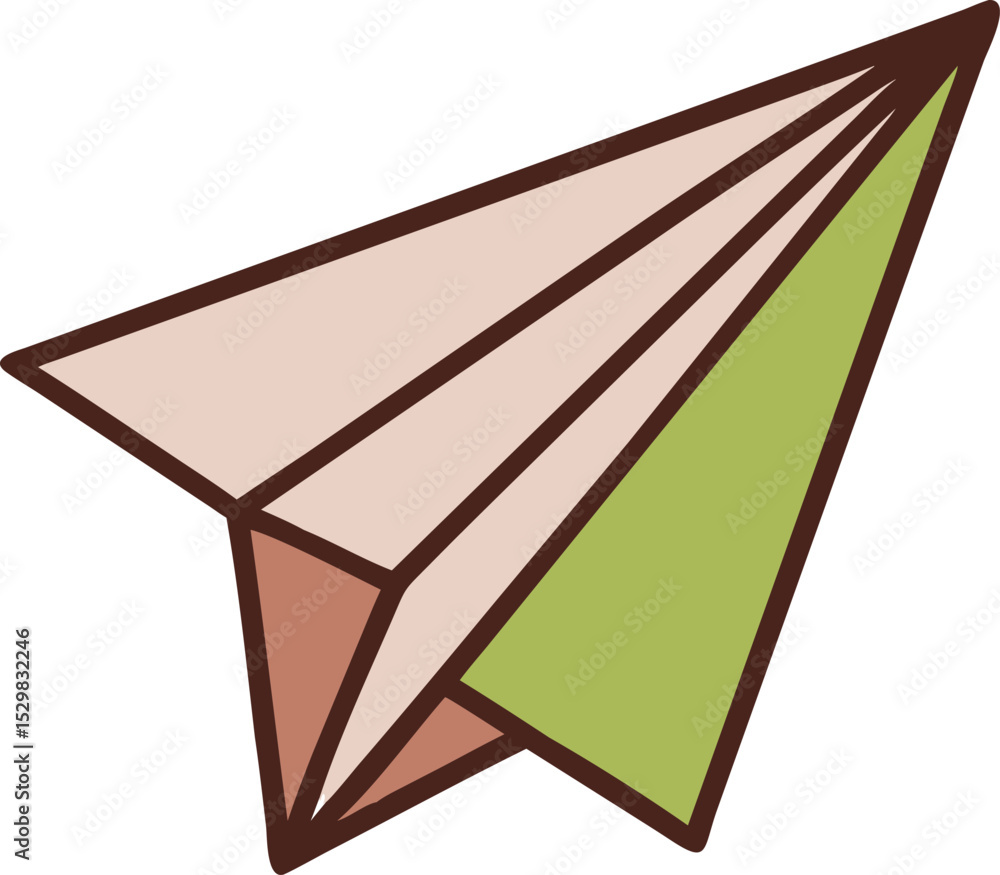 Poster clean paper airplane icon line style modern design isolated on transparent background