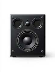 Obraz premium Horizontal rectangular music speaker isolated on white background