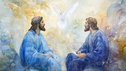 Two figures share a spiritual talk