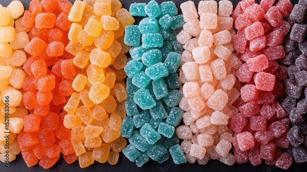Aufkleber a vibrant array of colorful gummy candy cubes arranged in a visually enticing manner showcases the j