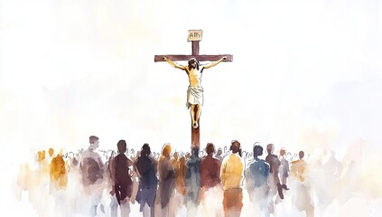 Crucifixion in a hazy atmosphere