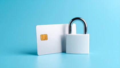Naklejka premium Secure Online Payment Protection Concept Credit Card Security.
