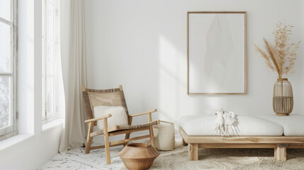 mockup frame in home interior