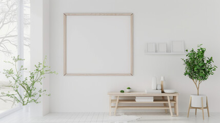 mockup frame in home interior