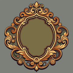 vintage frame with golden ornament