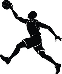Sports silhouettes: dynamic vector illustrations of basketball, soccer, and football players in action, perfect for capturing athletic competition and fitness