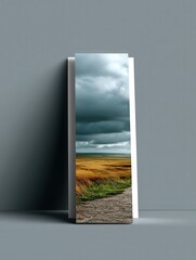 Stormy sky over serene field nature photography outdoor landscape