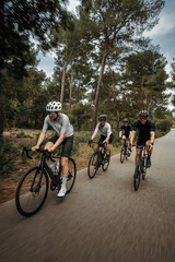 Group of road bike cyclists.