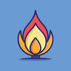 Stylized Icon of a Flame with a Cartoonish Look and Feel