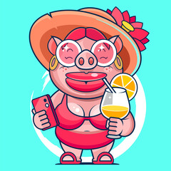 Cartoon girl - symbol of this summer for t-shirt