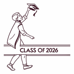 Graduate student throwing cap class of 2026