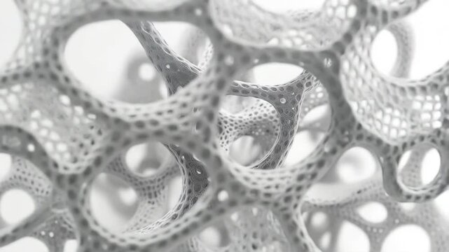 abstract metal grid, white bone, biology, connection, network