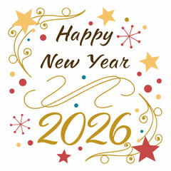 Happy new year 2026 festive celebration design