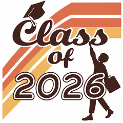 Class of 2026 graduation design retro style