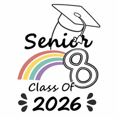 Senior 2026 graduation design rainbow class of