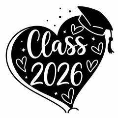 Class of 2026 graduation heart design