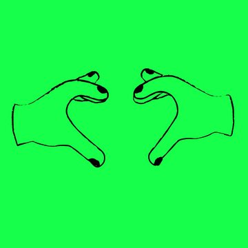 Abstract hands forming heart animation, transparent 4K video, green screen
