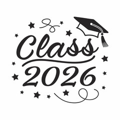 Class of 2026 graduation design stars cap