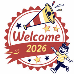 Welcome 2026 new year celebration design element