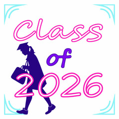 Class of 2026 graduate silhouette design element