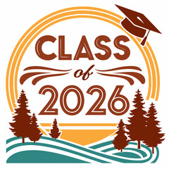 Class of 2026 graduation design with trees