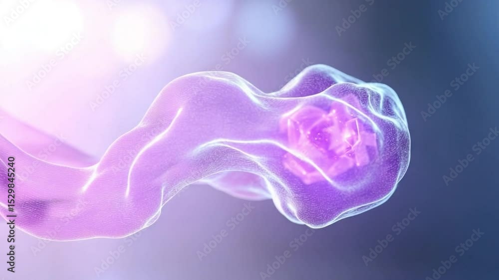 Poster Abstract Cell Structure: A mesmerizing image showcases the delicate beauty and complexity of a cell, rendering the intricate molecular architecture with elegant details.