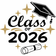 Class of 2026 graduation design gold stars