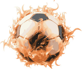 soccer ball with fire