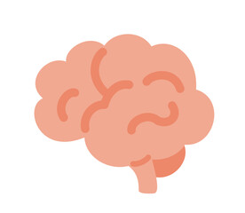 可愛くてシンプルな脳モデルのベクターイラストアイコン(Cute and Simple Vector Illustration Icon of Brain Model)