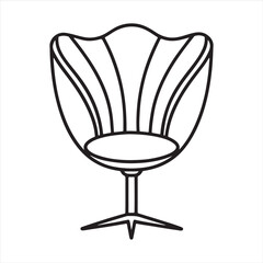 stylish modern tulip chair vector art illustration