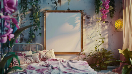 mockup frame in home interior