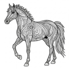 Zentangle Horse Coloring Page