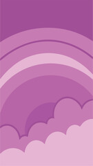 Abstract vector illustration of pink clouds and arcs on a transparent background